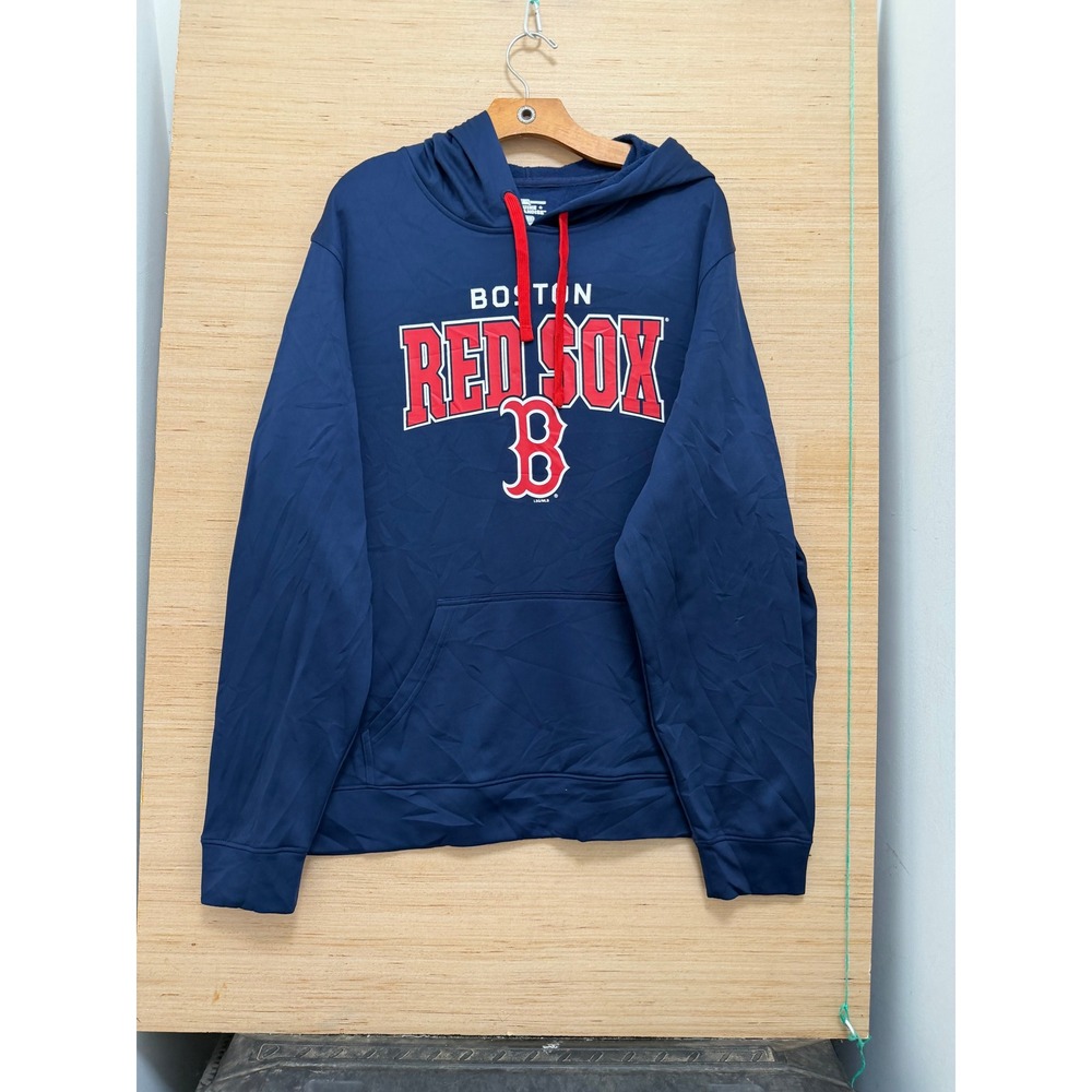 MLB Boston Red Sox Mens XL Navy Blue Performance Pullover Hoodie Sweatshirt